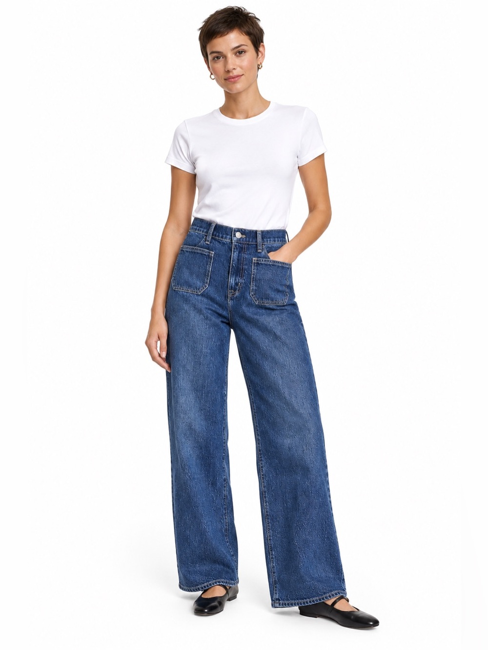 J. Crew Factory Curvy slim wide-leg jean in all-day stretch